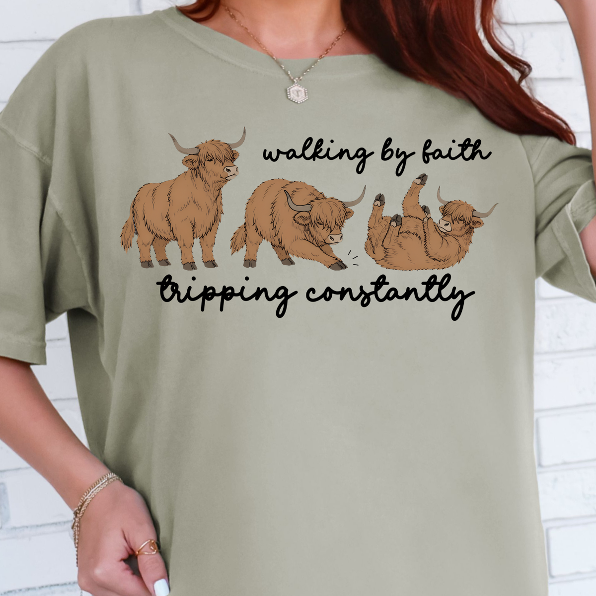 Walking By Faith Cow - Full Color DTF Transfer - 0961