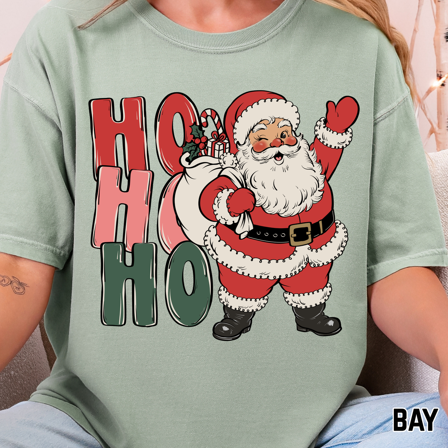 Ho Ho Ho Santa - Full Color DTF Transfer - 0725