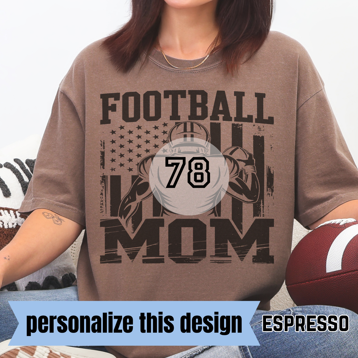 Full Football Mom - Personalized DTF Transfer