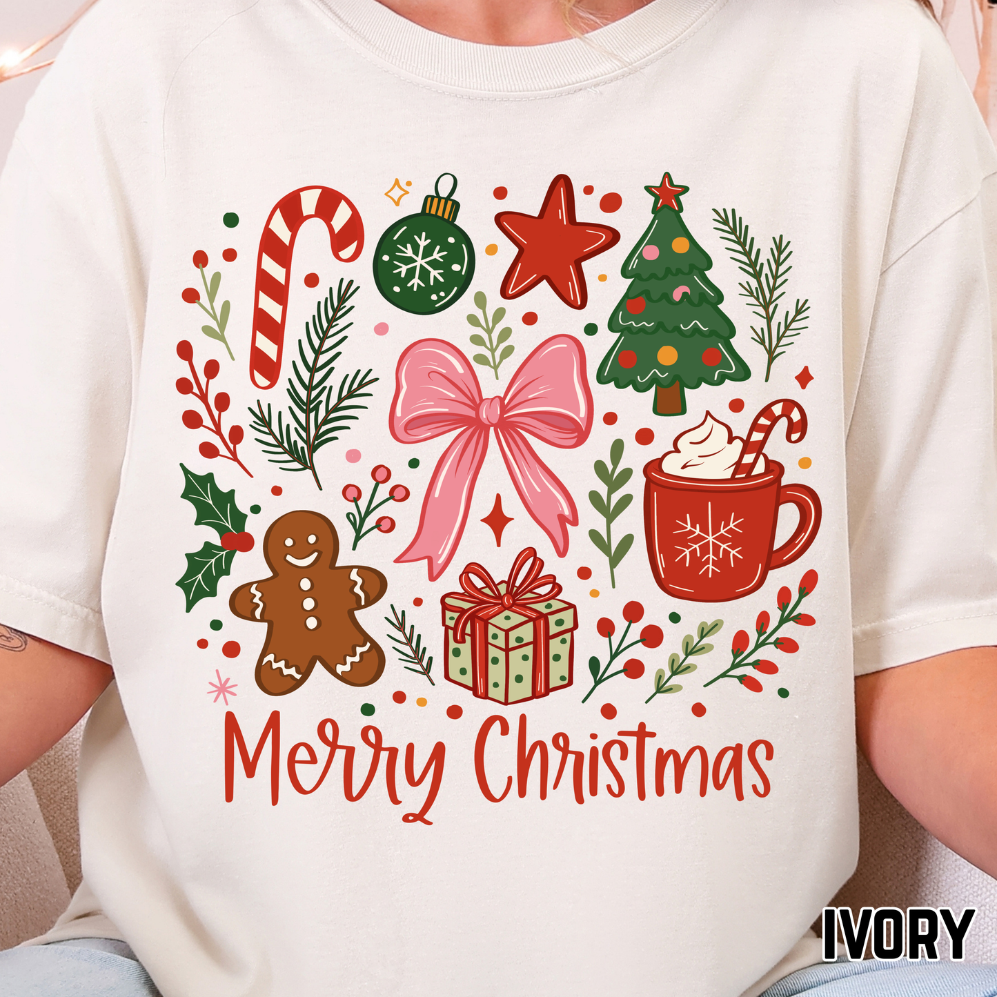 Merry Christmas - Full Color DTF Transfer - 0727
