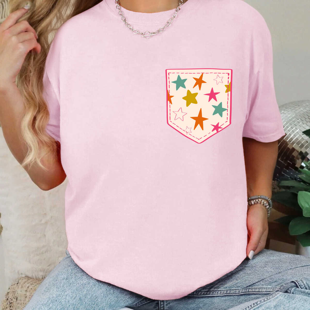 Feelings Are Just Visitors, Let Them Come & Let Them Go (Star Pocket) - Full Color DTF Transfer - 0839