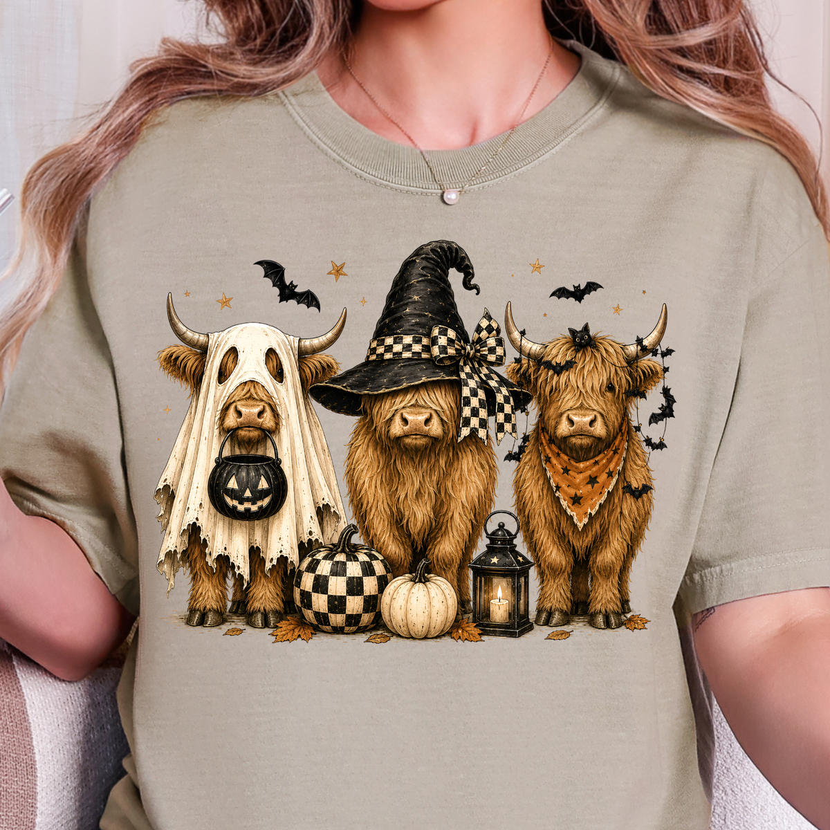Halloween Highland Cows - Full Color DTF Transfer - 0919