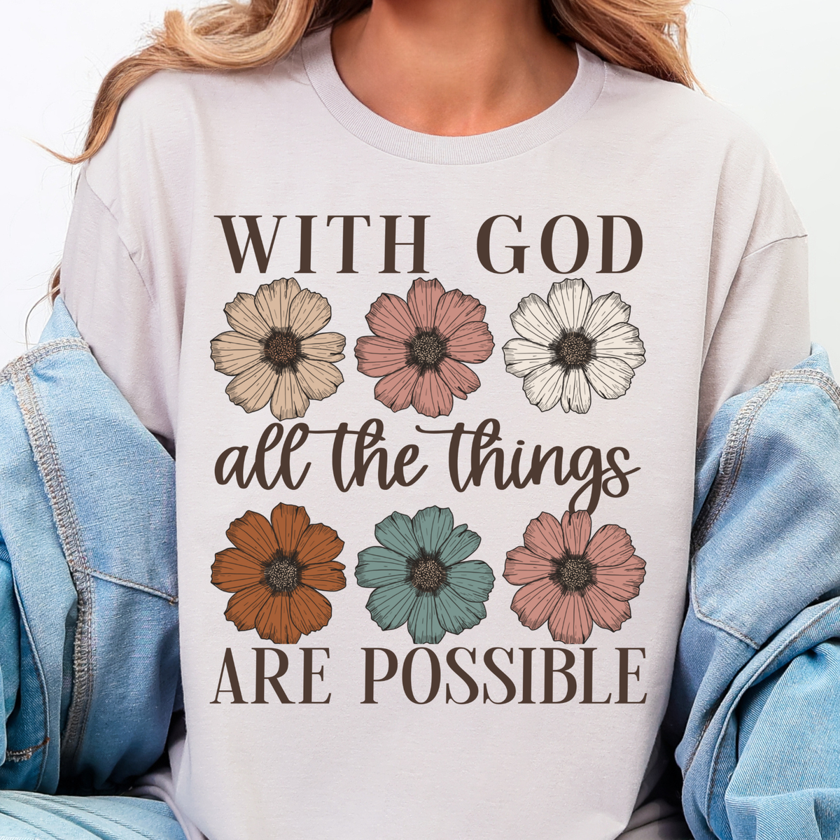With God, All Things Are Possible - Full Color DTF Transfer - 0925