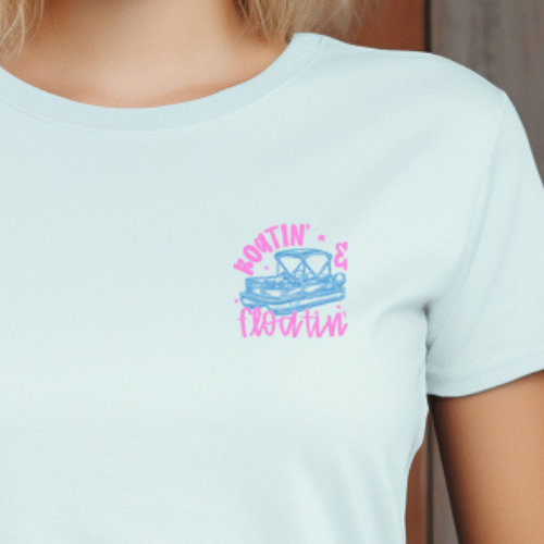 Boatin' & Floatin' (pocket/hat)- 3.2" wide DTF Transfer