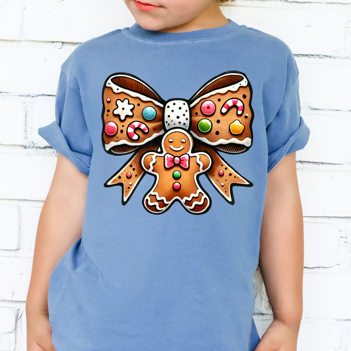 Gingerbread Bow - Full Color DTF Transfer - 0946