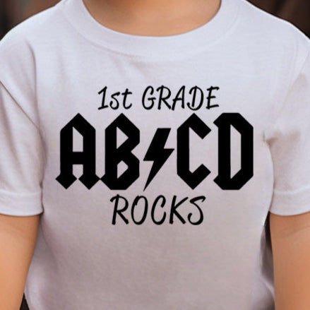 ABCD School Rocks- Single Color (black)- Screen Print Transfer