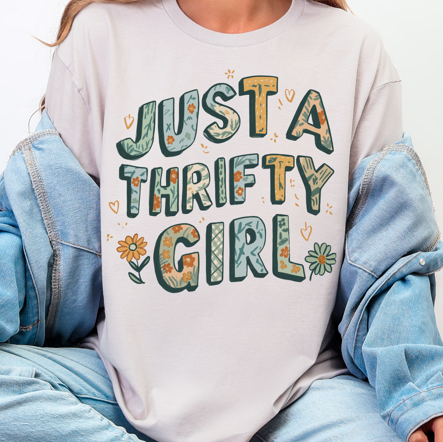 Just A Thrifty Girl - Full Color DTF Transfer - 0840