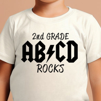 ABCD School Rocks- Single Color (black)- Screen Print Transfer