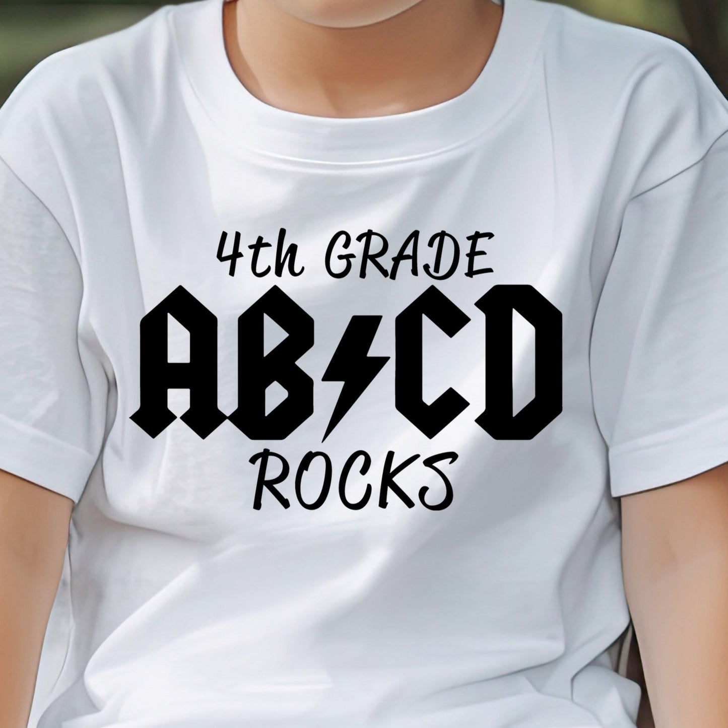 ABCD School Rocks- Single Color (black)- Screen Print Transfer
