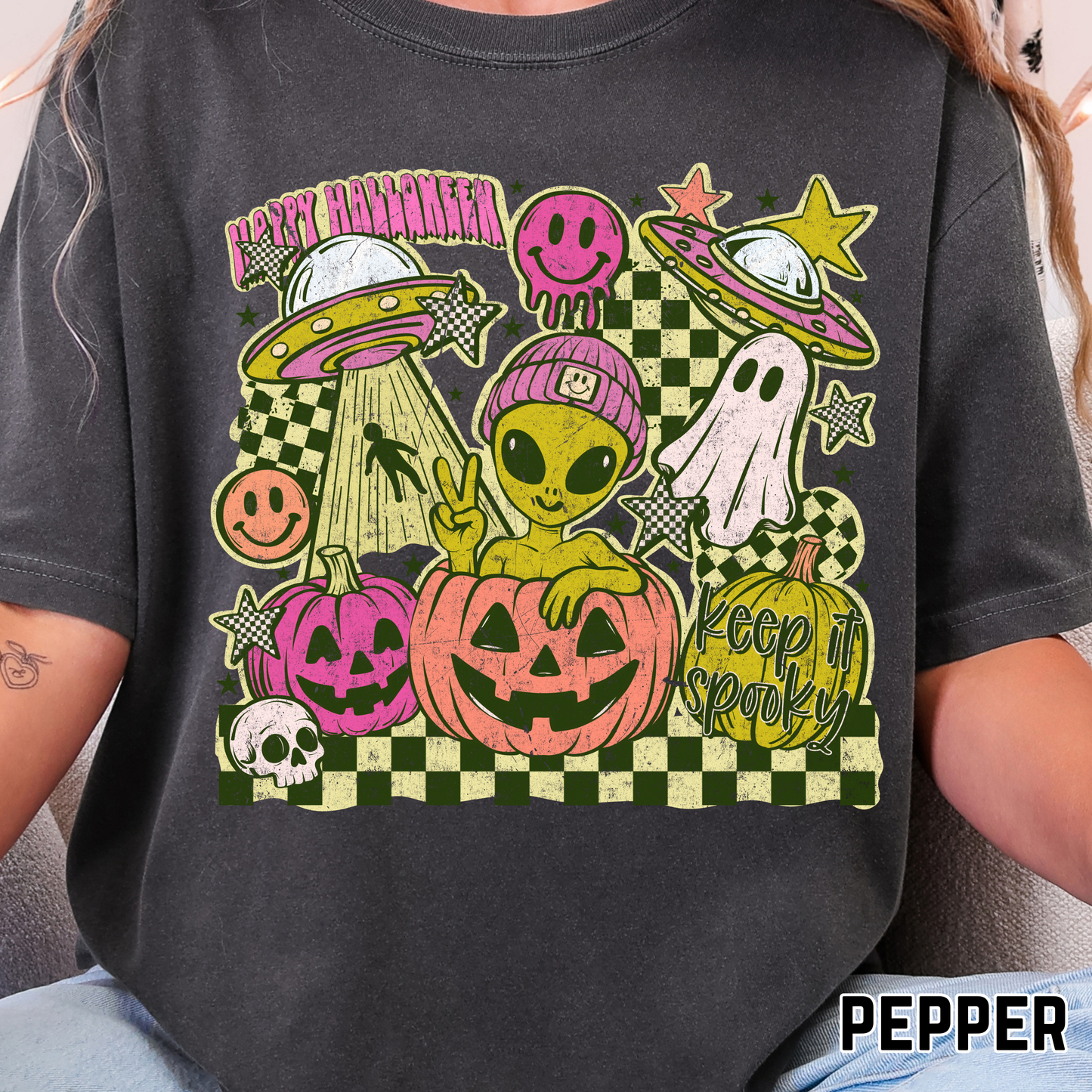 Halloween Alien - Full Color DTF Transfer - 0720