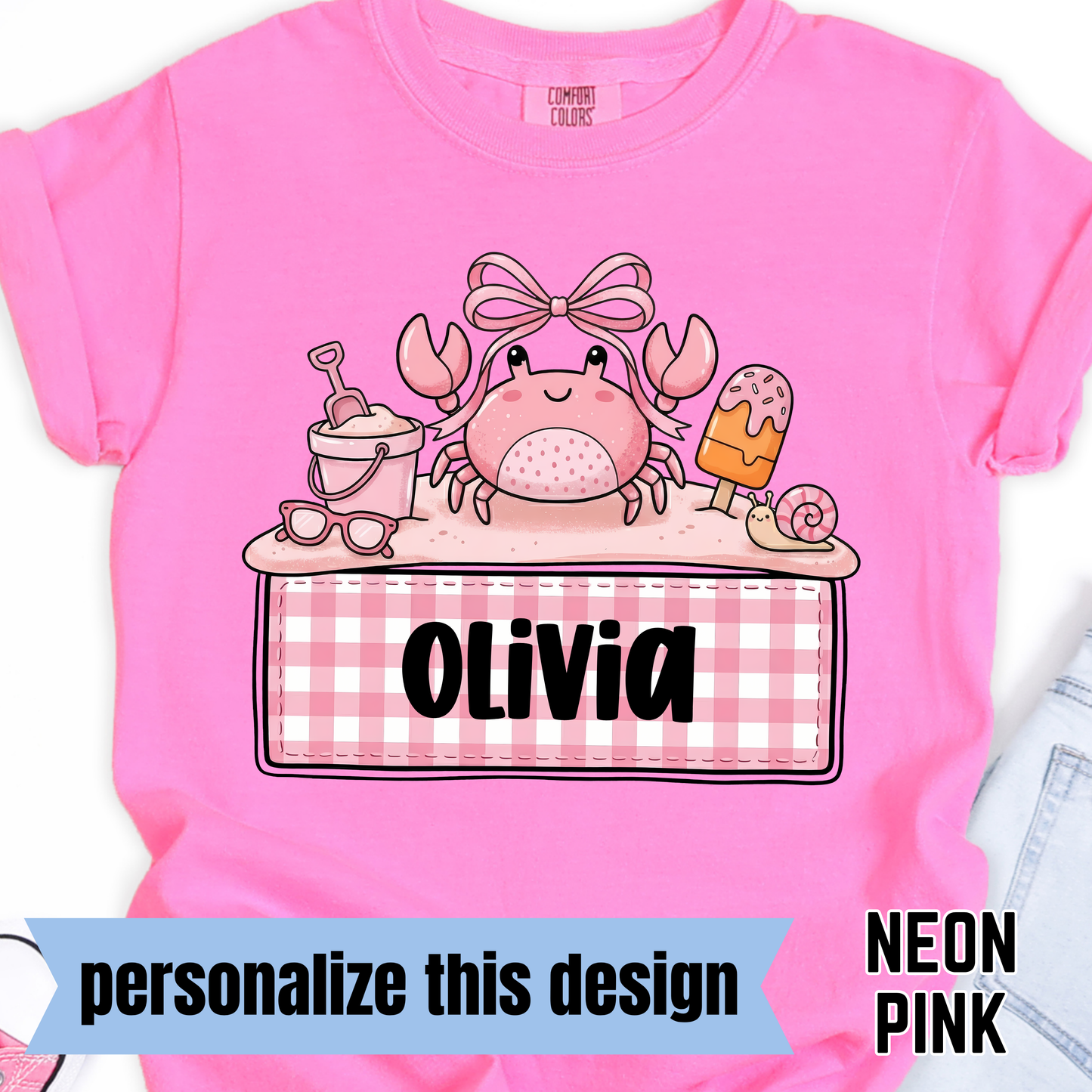 Summer Girl Crab - Personalized DTF Transfer