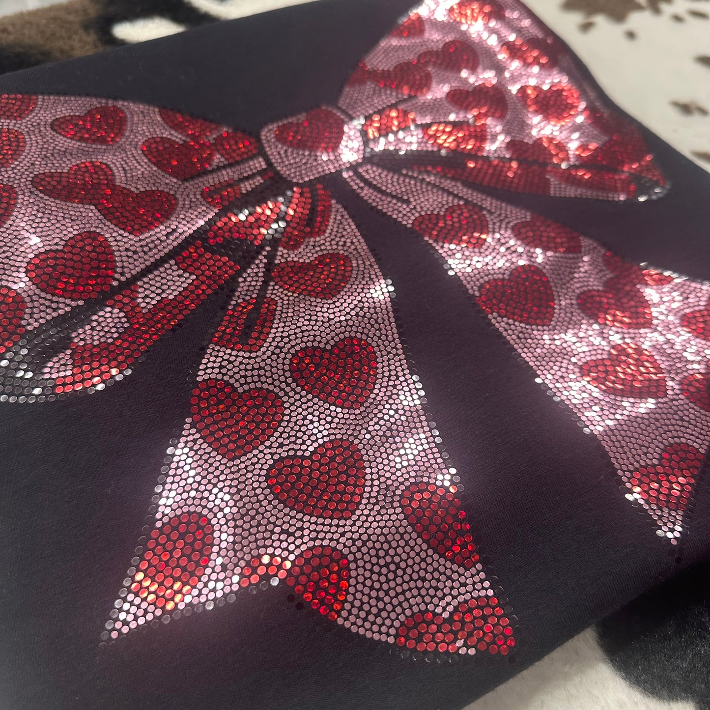 Valentine Bow- 11" wide Spangle