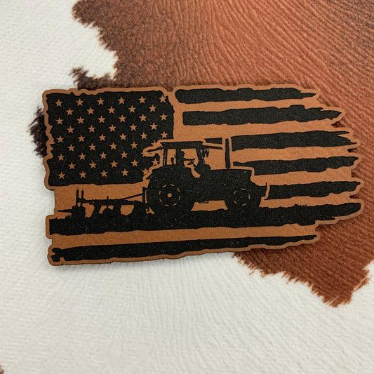 Tattered Tractor Flag-3.4" wide x 1.75” tall Leatherette Patch