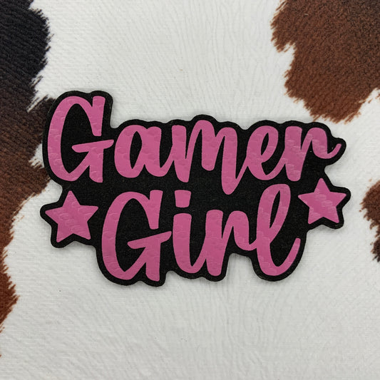 Gamer Girl- 3.4" wide x 2.25" tall Leatherette Patch