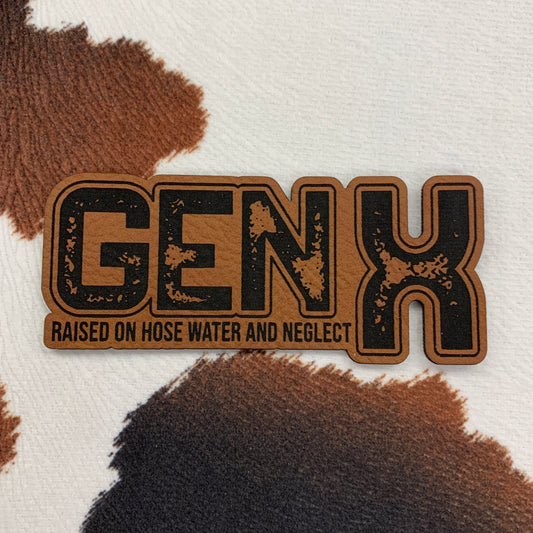 Gen X- 3.3" wide x 1.4" tall Leatherette Patch