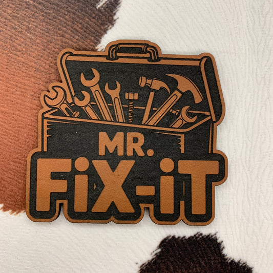 Toolbox Mr. Fix-It- 2.5" wide x 2.4" tall Leatherette Patch