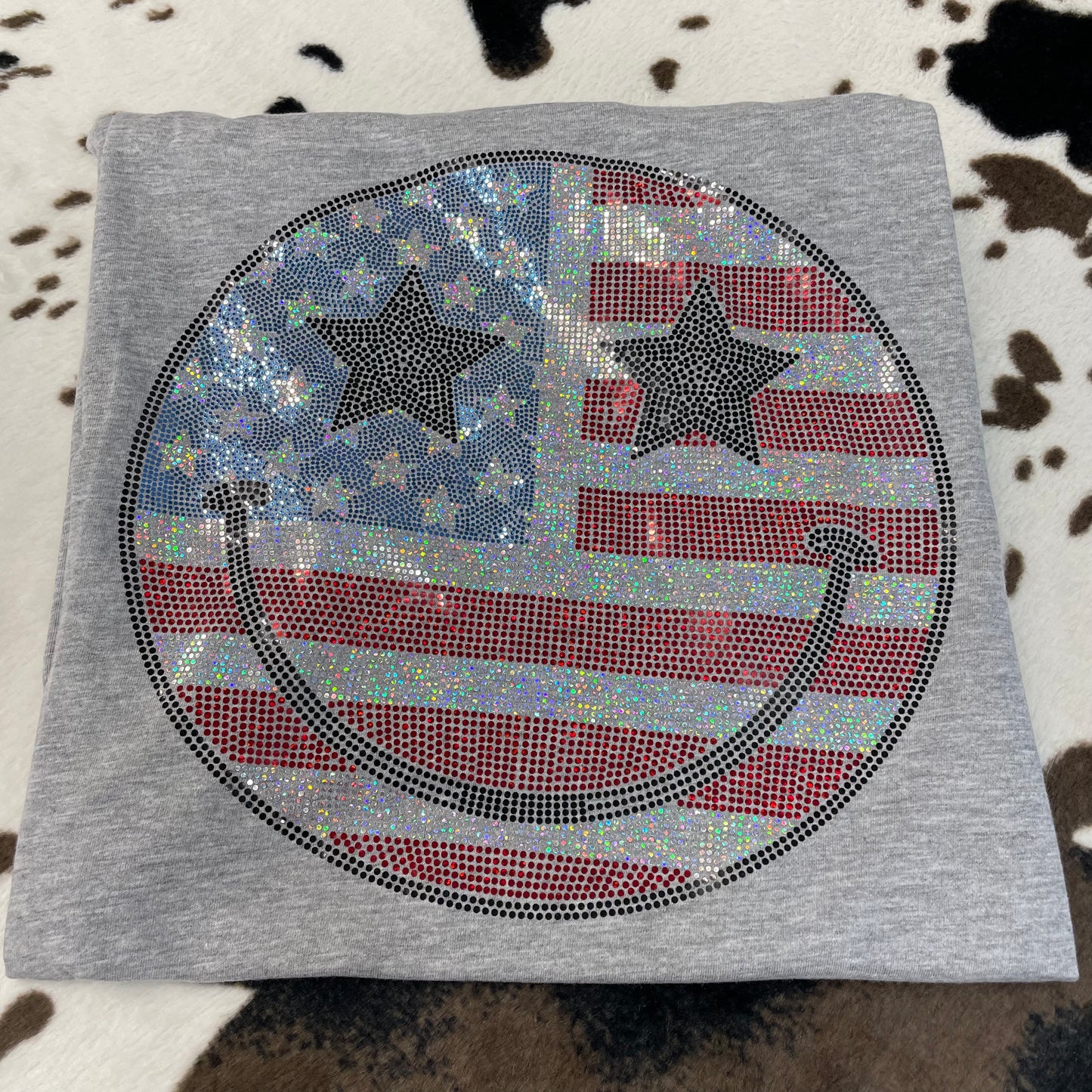 American Flag Smiley- 11" wide Spangle