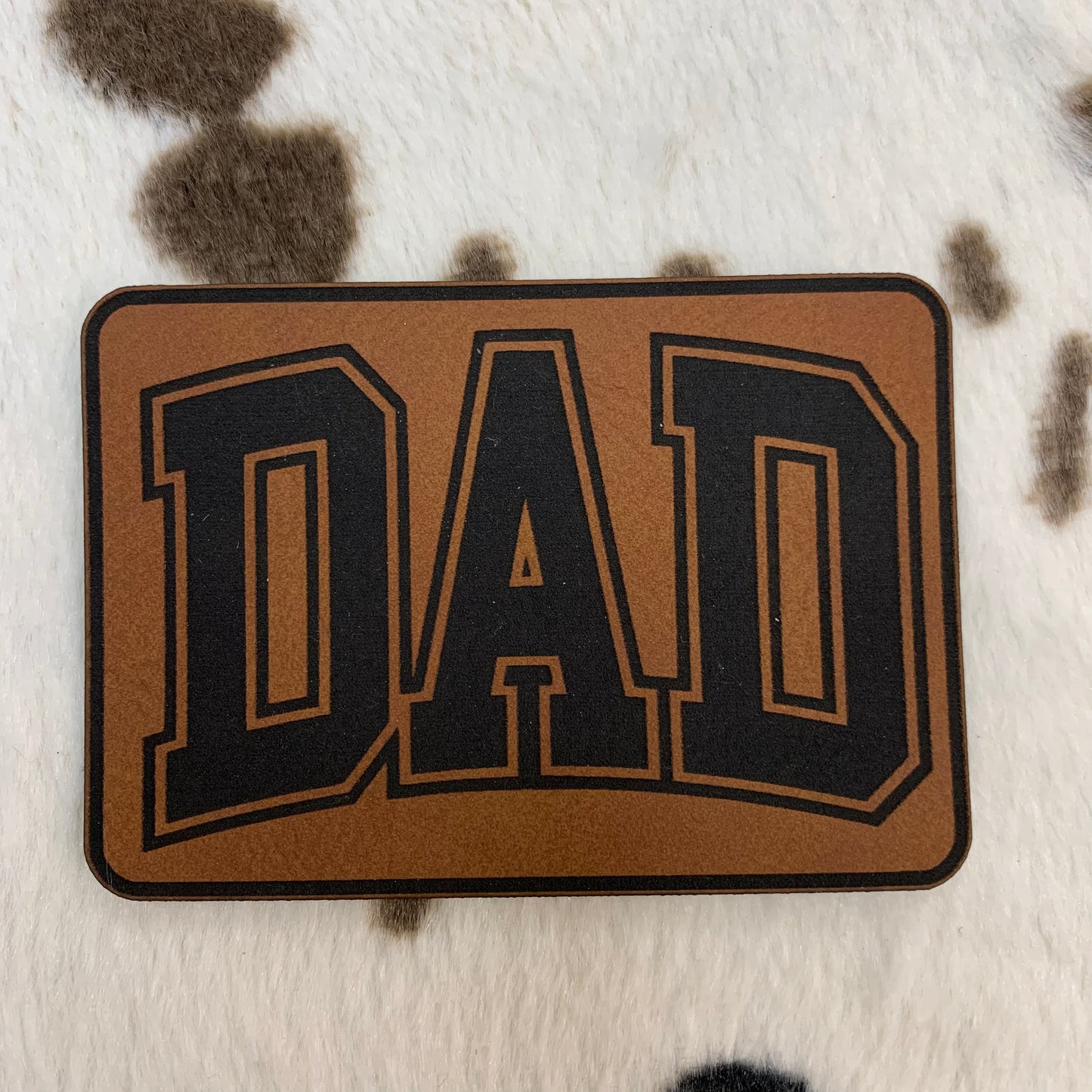 Dad- 3" wide x 2.2" tall Leatherette Patch