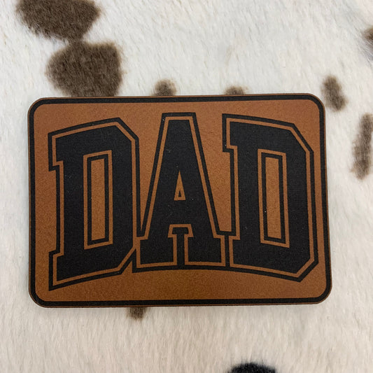 Dad- 3" wide x 2.2" tall Leatherette Patch