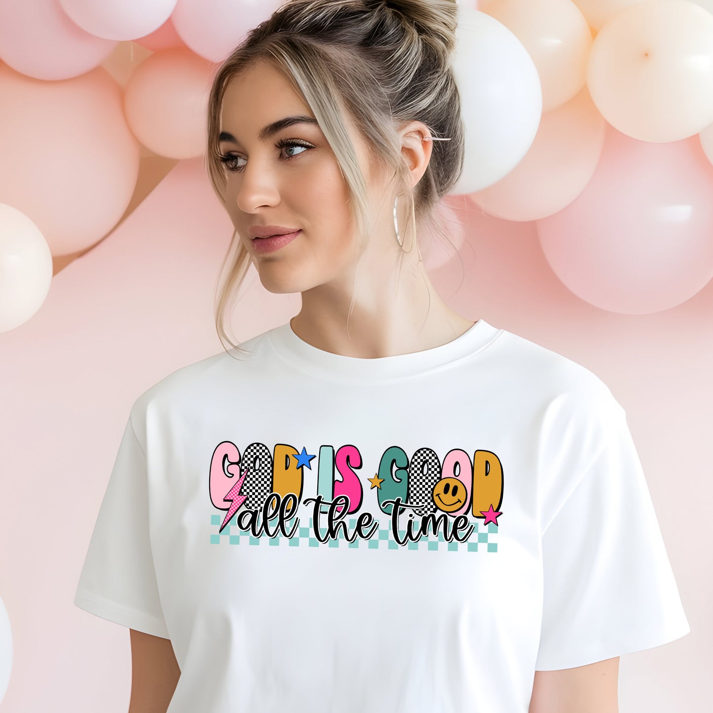 God is Good All the Time Checkered- 11" wide DTF Transfer