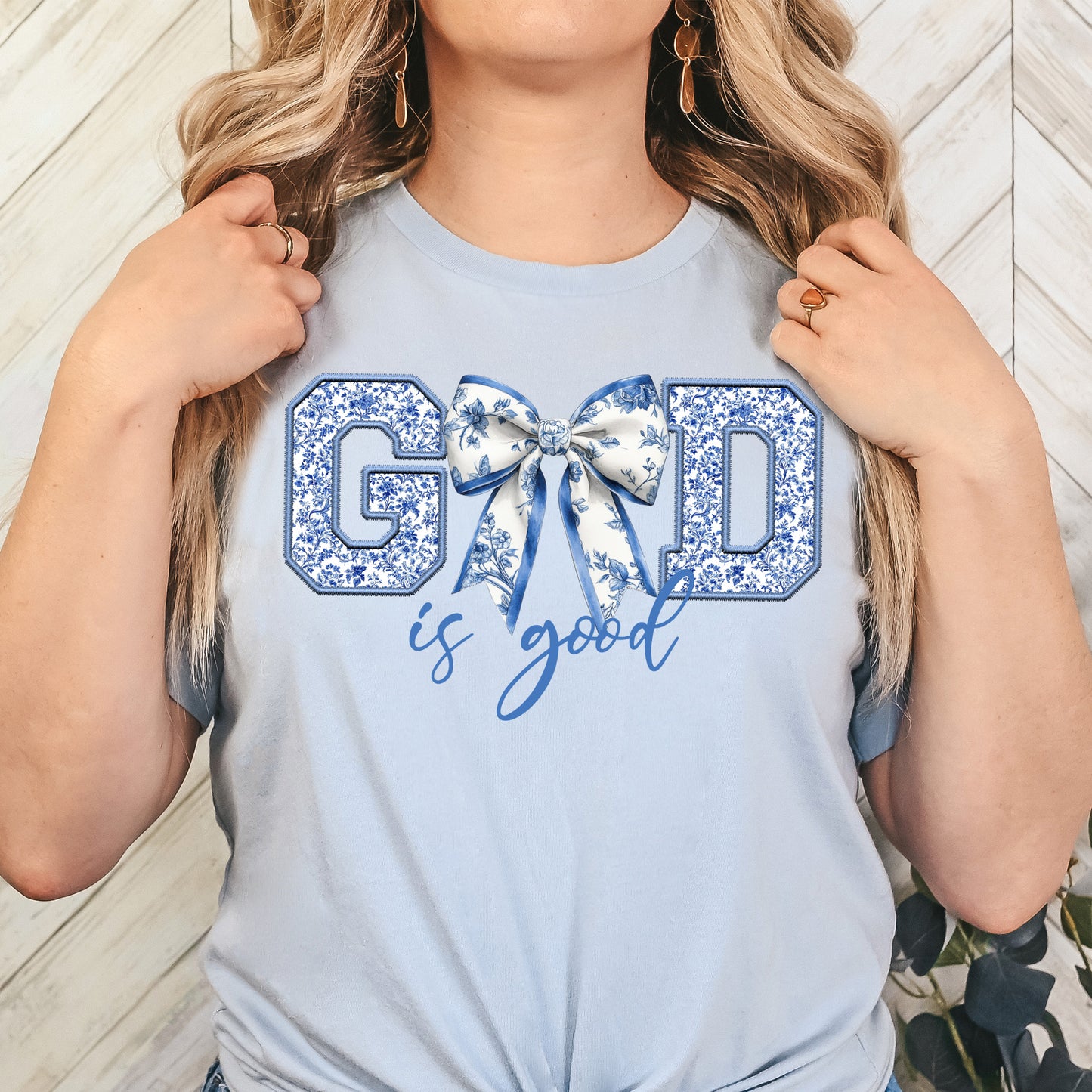 God is Good Chinoiserie- 11" wide DTF Transfer