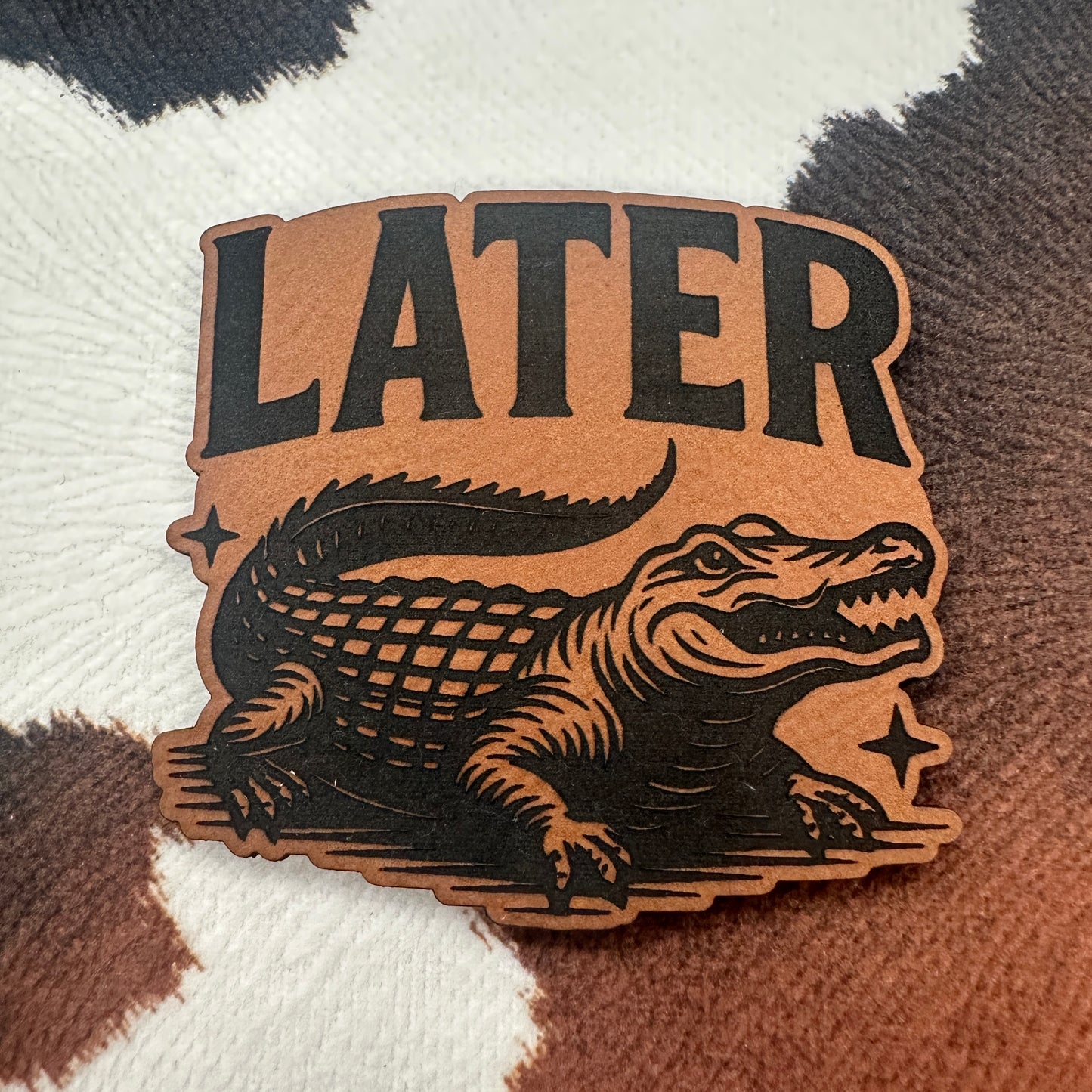 Later Gator- 2.5" wide x 2.4" tall Leatherette Patch