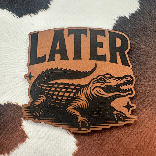 Later Gator- 2.5" wide x 2.4" tall Leatherette Patch