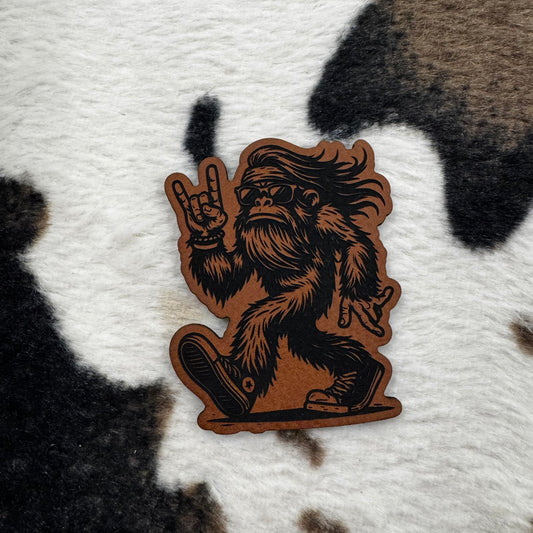 Hippie Bigfoot- 1.96" wide x 2.45" tall Leatherette Patch