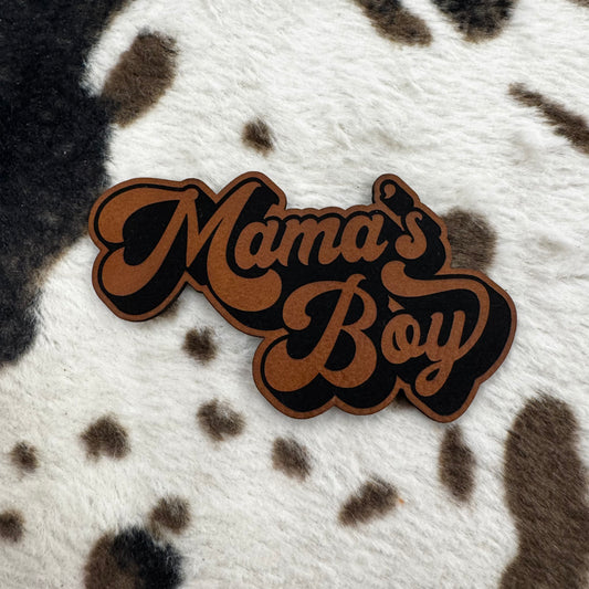 Mama's Boy- 3.5" wide x 2.15" tall Leatherette Patch