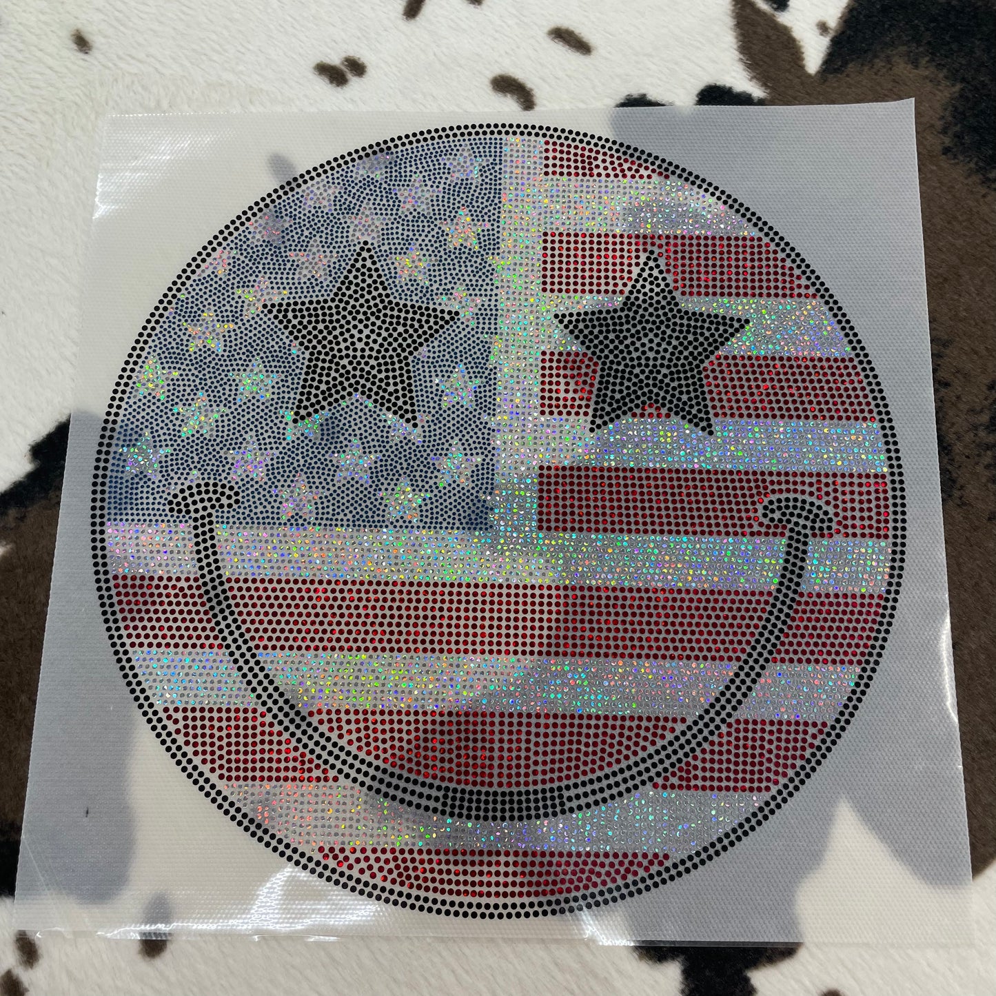 American Flag Smiley- 11" wide Spangle