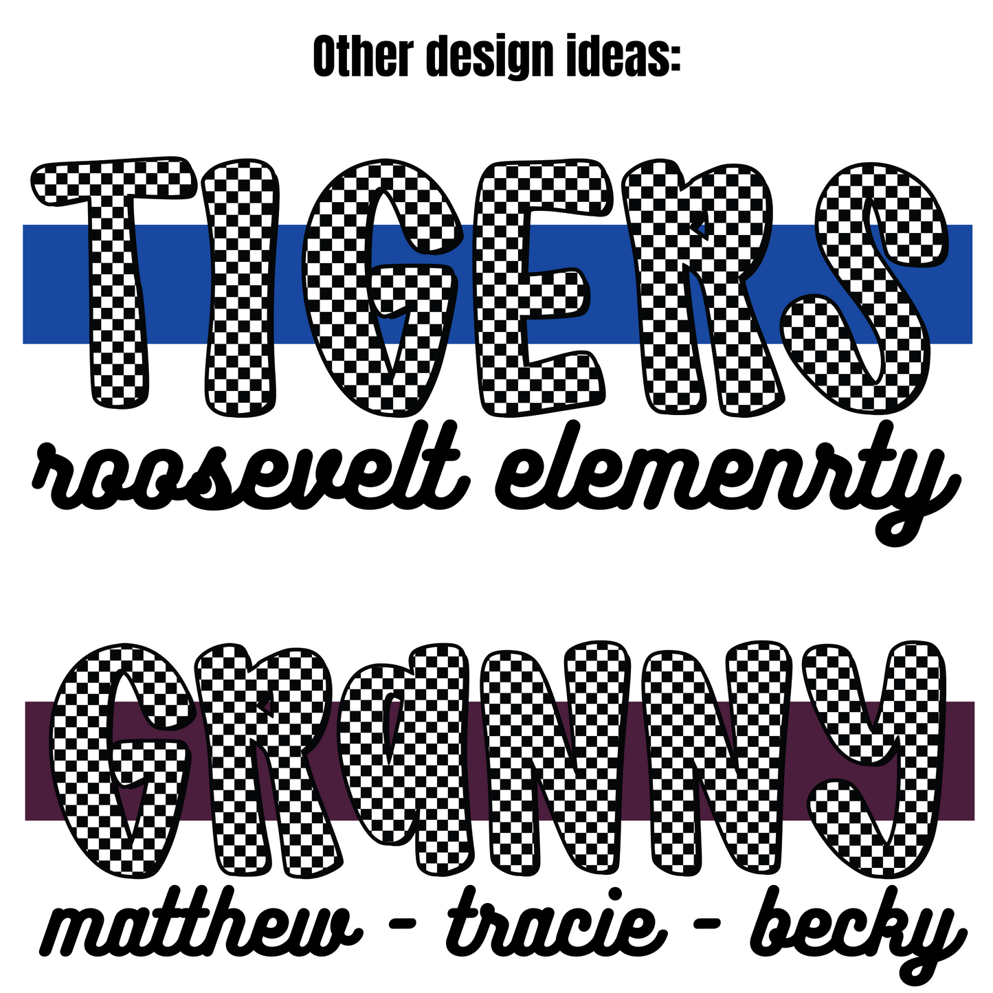 *PREORDER* - Checkered Color Block Personalized DTF