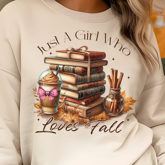 Just a Girl Who Loves Fall- 11" wide DTF Transfer
