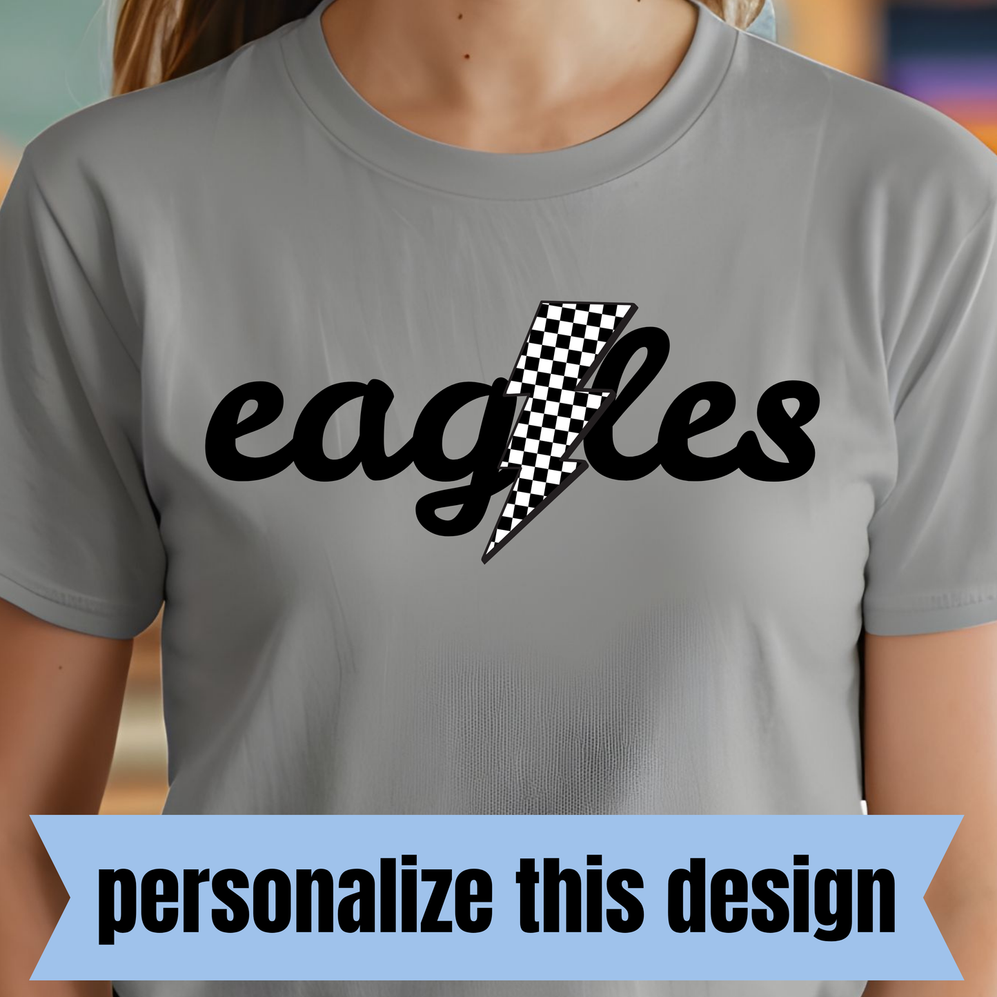 *PREORDER* Checkered Lightning Bolt - Personalized DTF