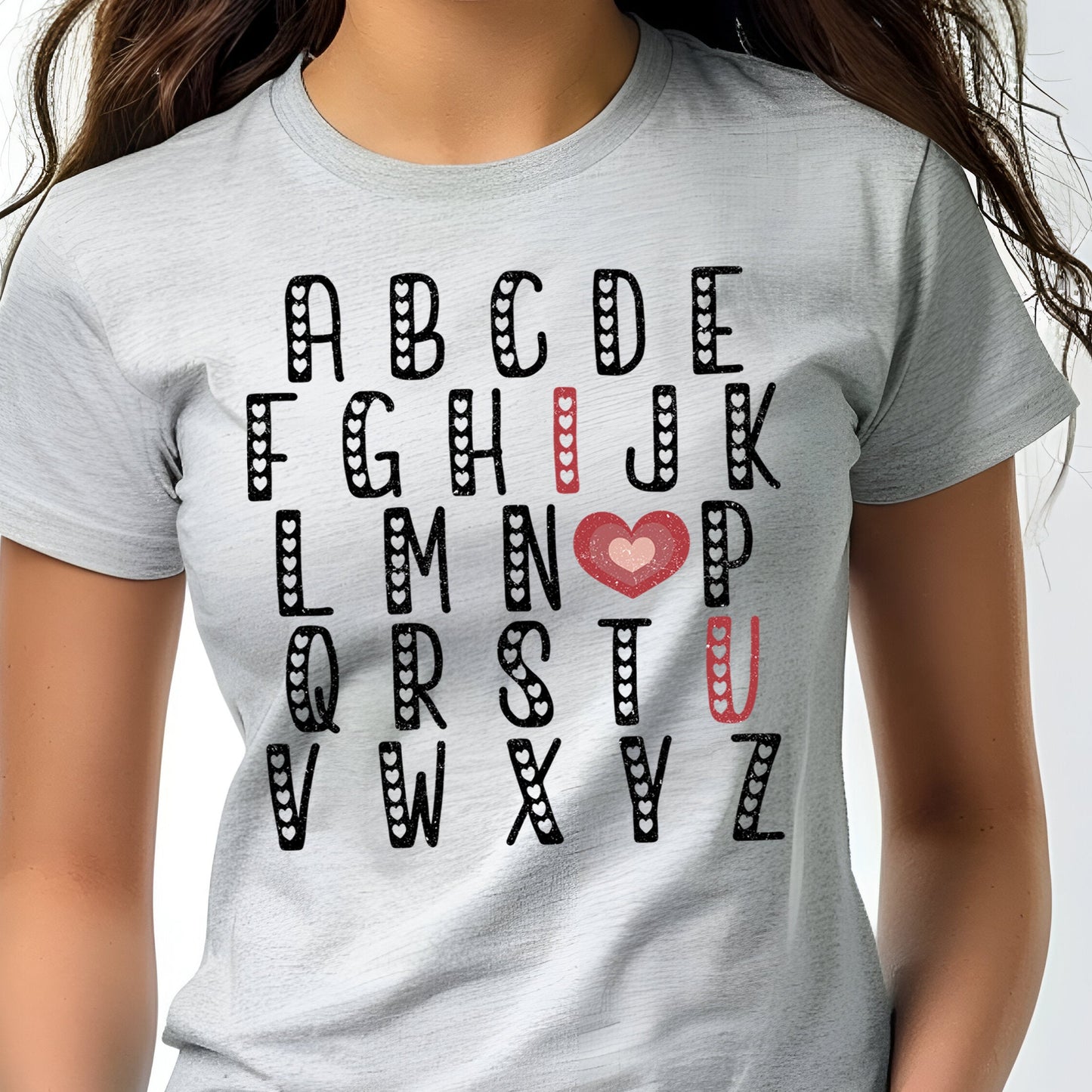 ABCDE I Love You - 11" wide DTF Transfer