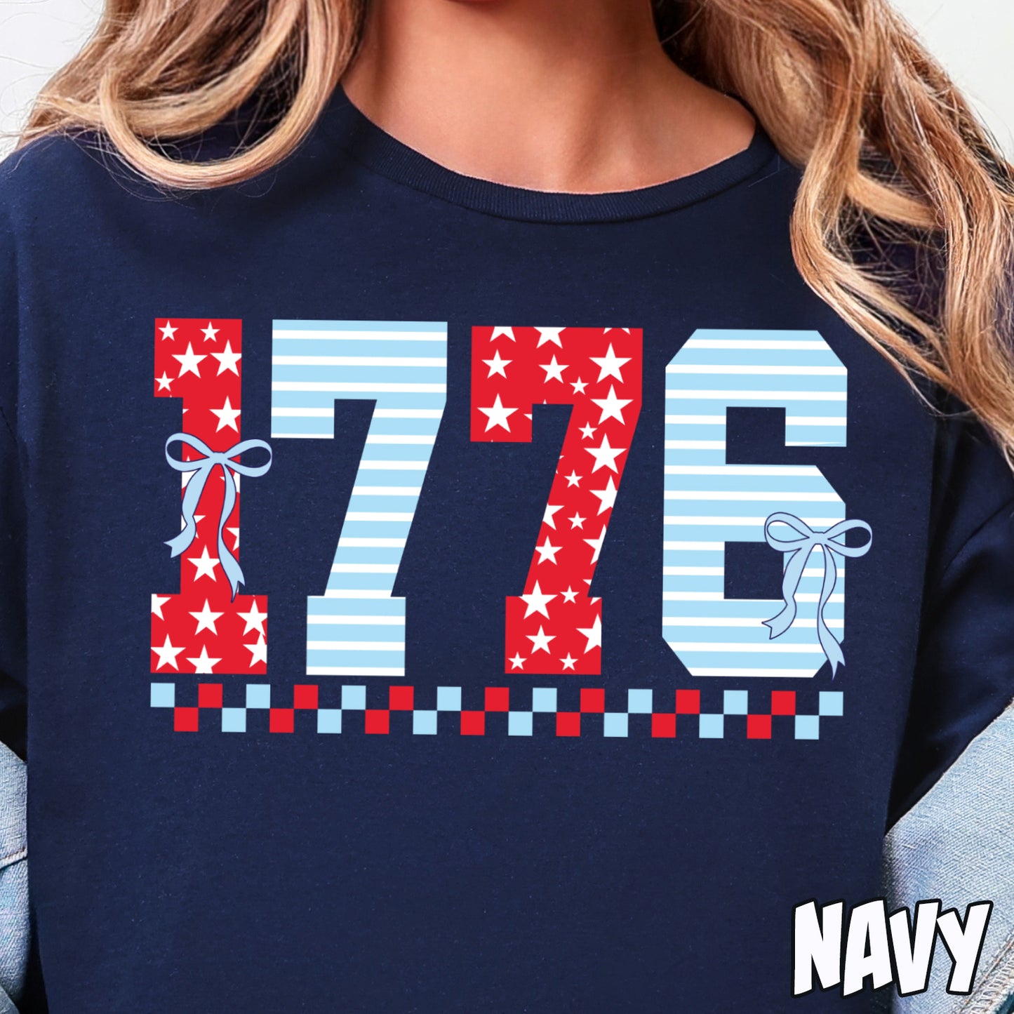 Cute 1776 Stars and Stripes- Full Color DTF Transfer