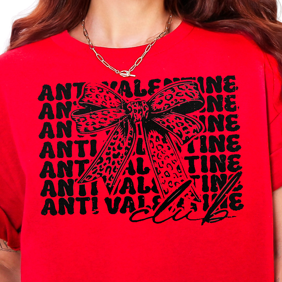 Anti-Valentine's Day- Single Color (black)- 11.5" wide Screen Print Transfer