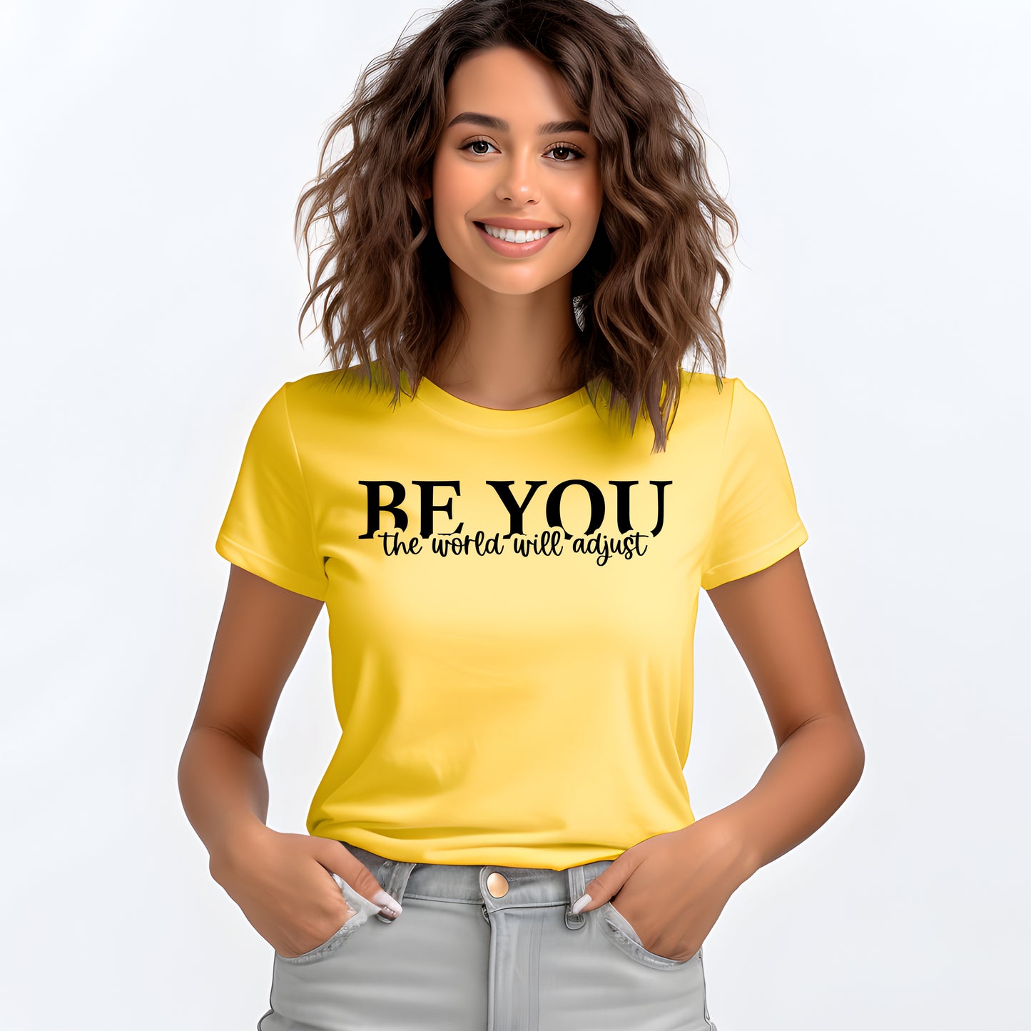 Be You, the World Will Adjust- Single Color (black)- 11.5" wide Plastisol Screen Print Transfer