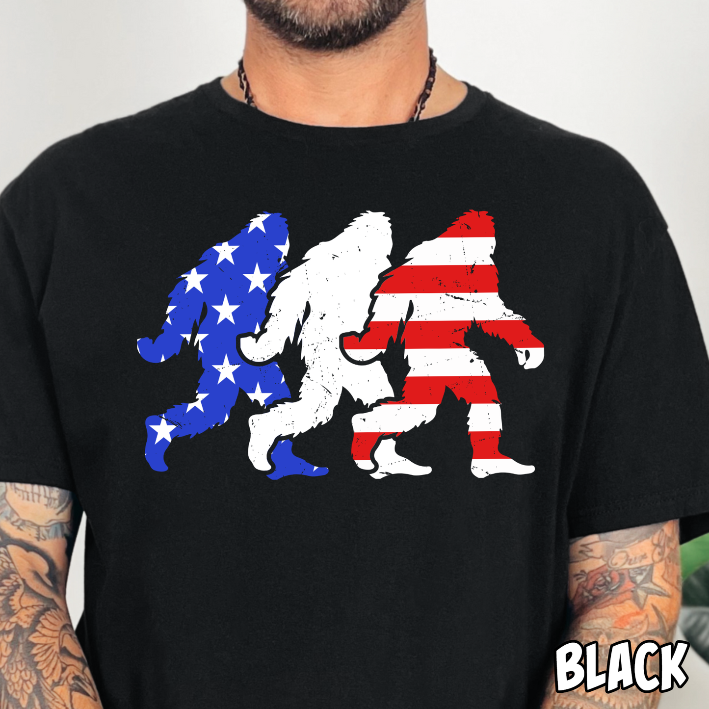 Patriotic Bigfoot- Full Color DTF Transfer