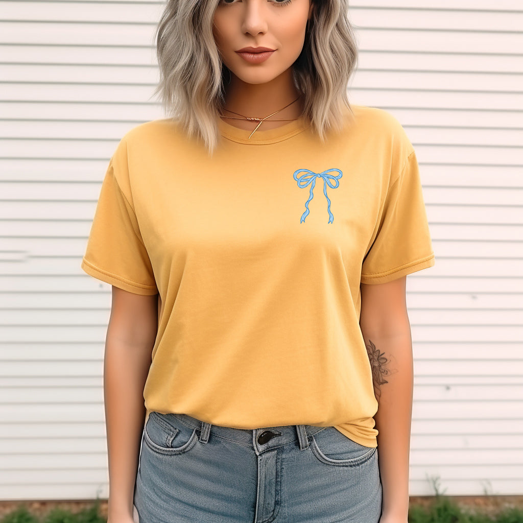 Blue Bow (pocket/koozie)- 3" wide DTF Transfer