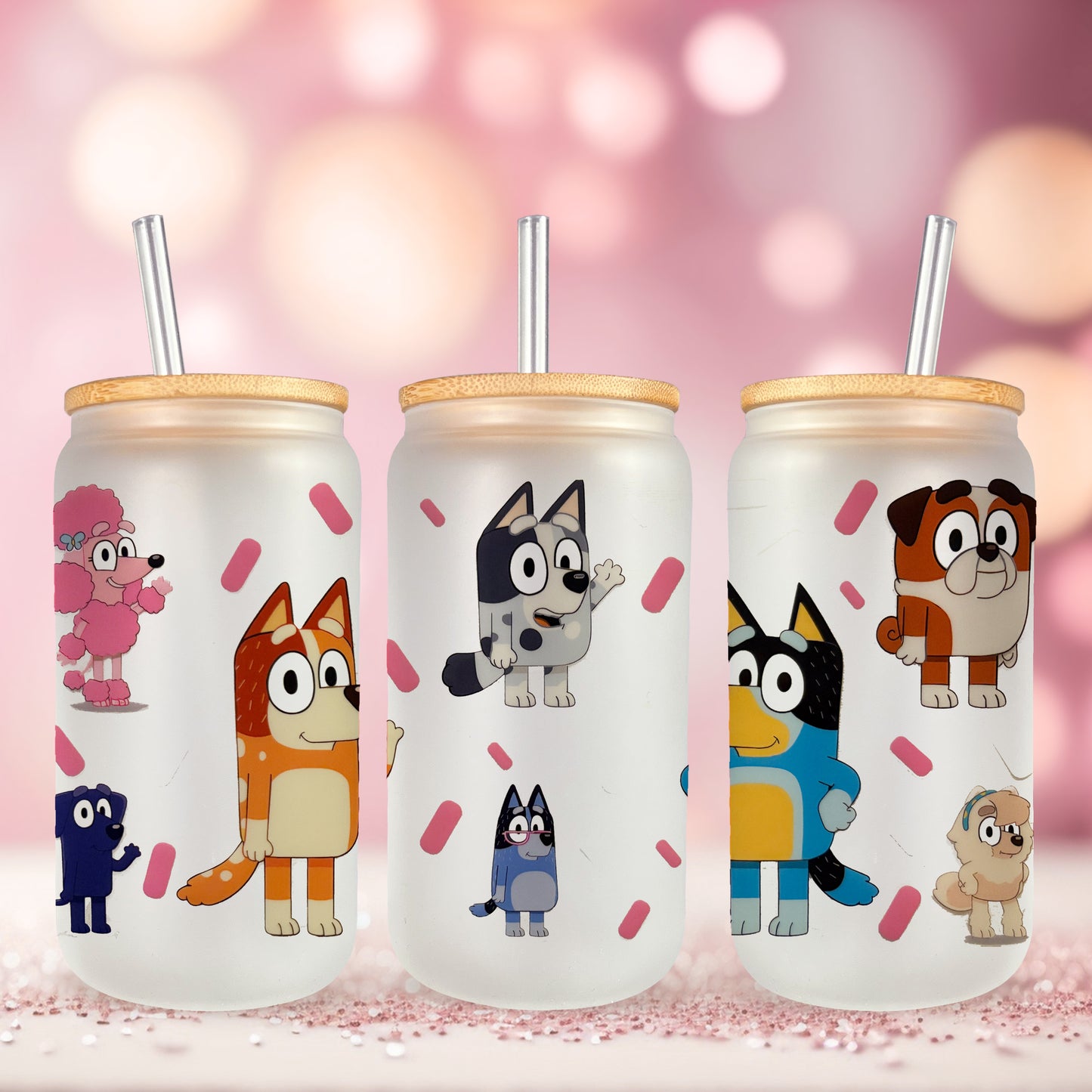 Blue Dog and Friends UV DTF- 16oz Cup Wrap