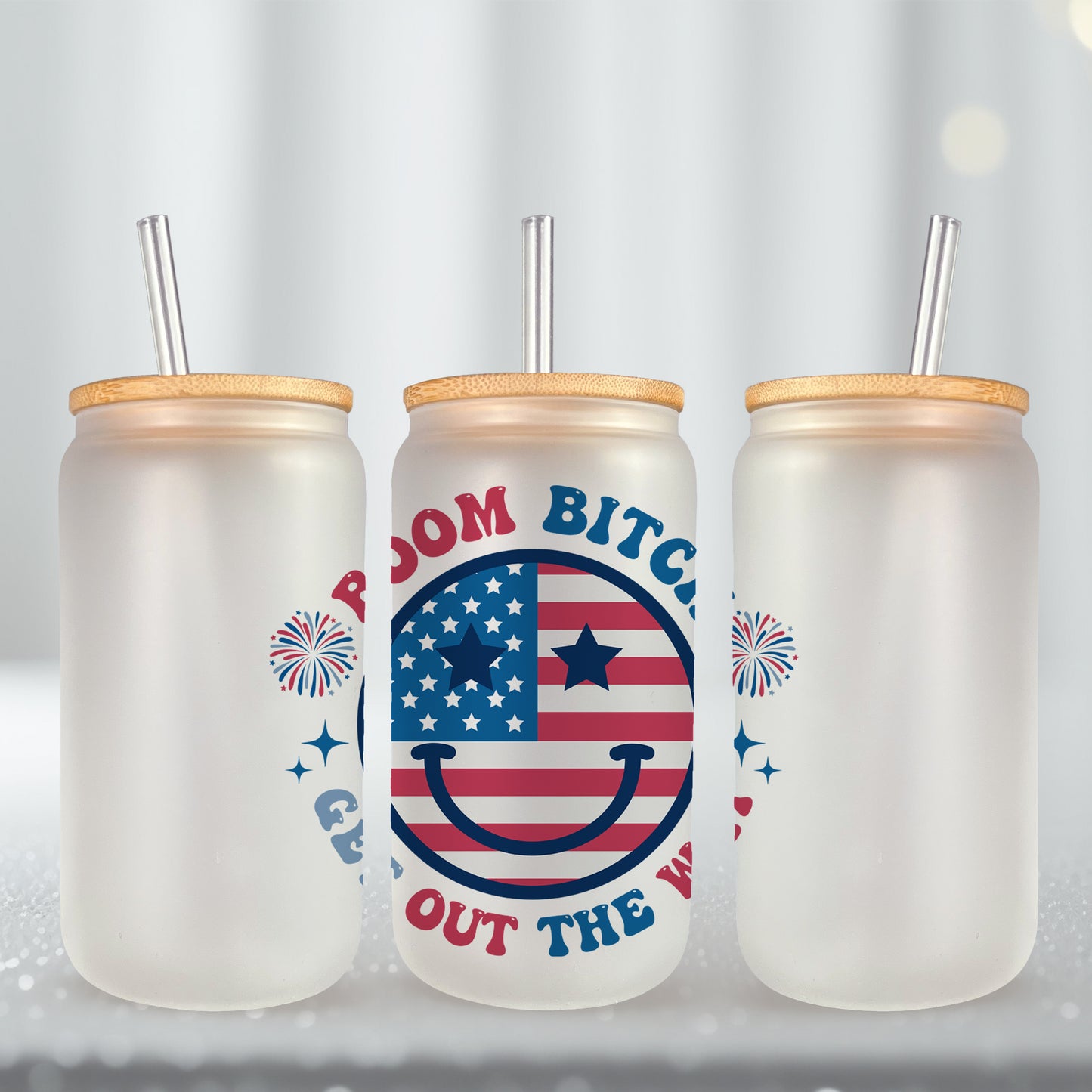 Boom B!tch Get Out the Way UV DTF Decal- 5.5" wide