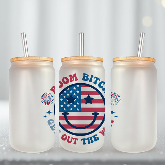 Boom B!tch Get Out the Way UV DTF Decal- 5.5" wide