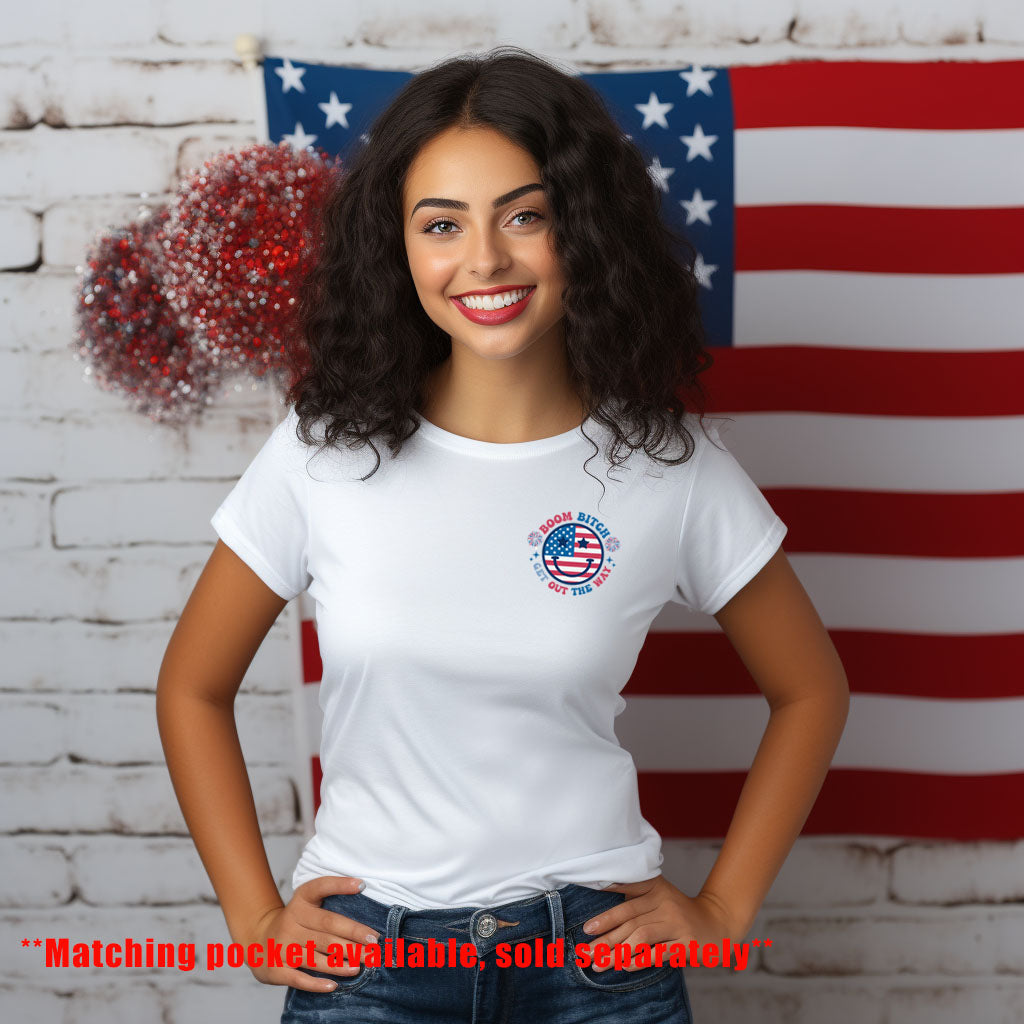 Boom B!tch Get Out the Way *full color matte clear film*- 11.5" wide Plastisol Screen Print Transfer