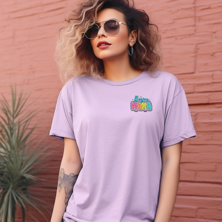 Boujee Mama (Pocket/Hat) *full color matte clear film*- 3" wide Plastisol Screen Print Transfer