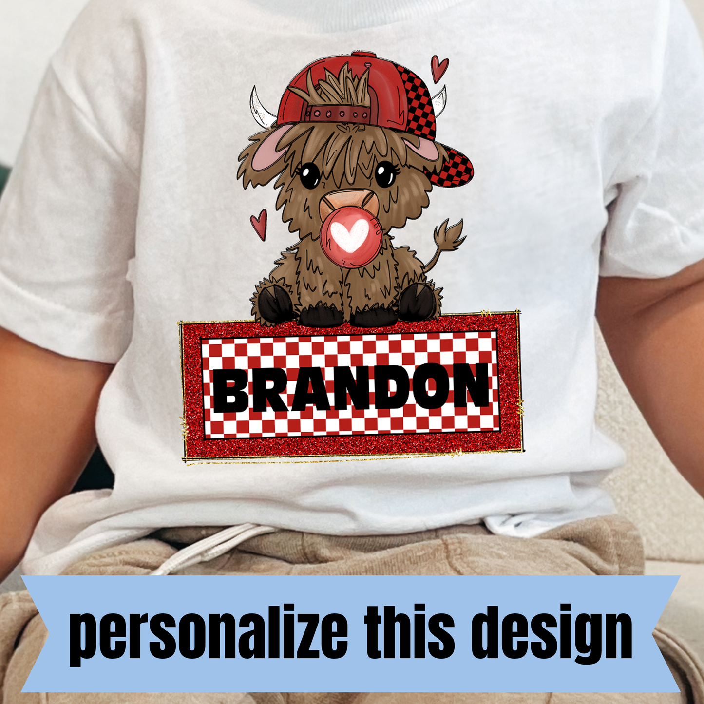 **PERSONALIZED CUSTOM** Boy Bubble Bunny- Full Color DTF Transfer