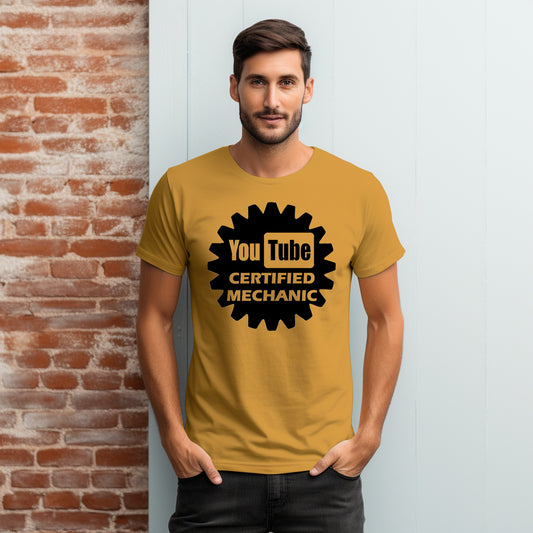 YouTube Certified Mechanic- Single Color (black)- 10.5" wide Plastisol Screen Print Transfer