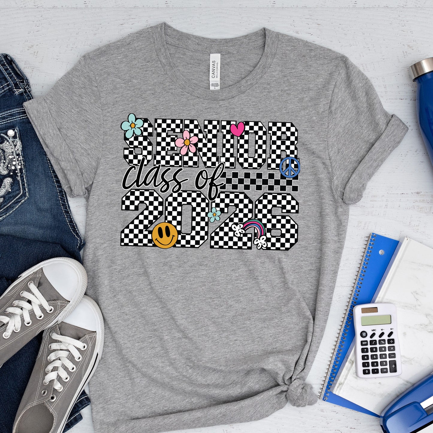 Checkered Senior Class of 2026- 11" wide DTF Transfer