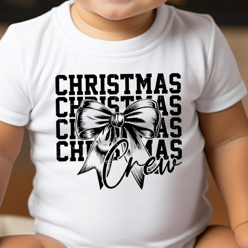 Coquette Christmas Crew (infant)- Single Color (black)- 4.5" wide Plastisol Screen Print Transfer