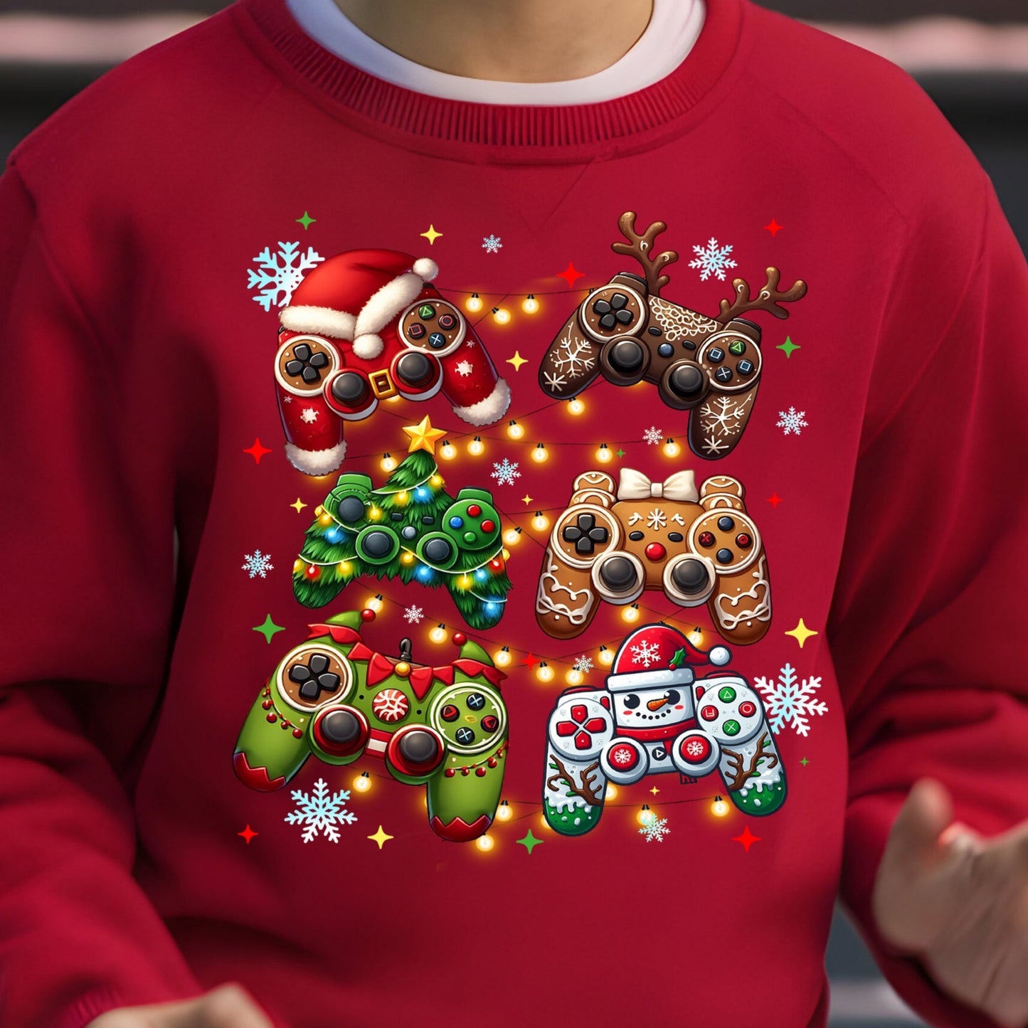Christmas Game Controllers (youth)- 9" wide DTF Transfer