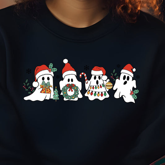 Christmas Ghost Friends- 11" wide DTF Transfer